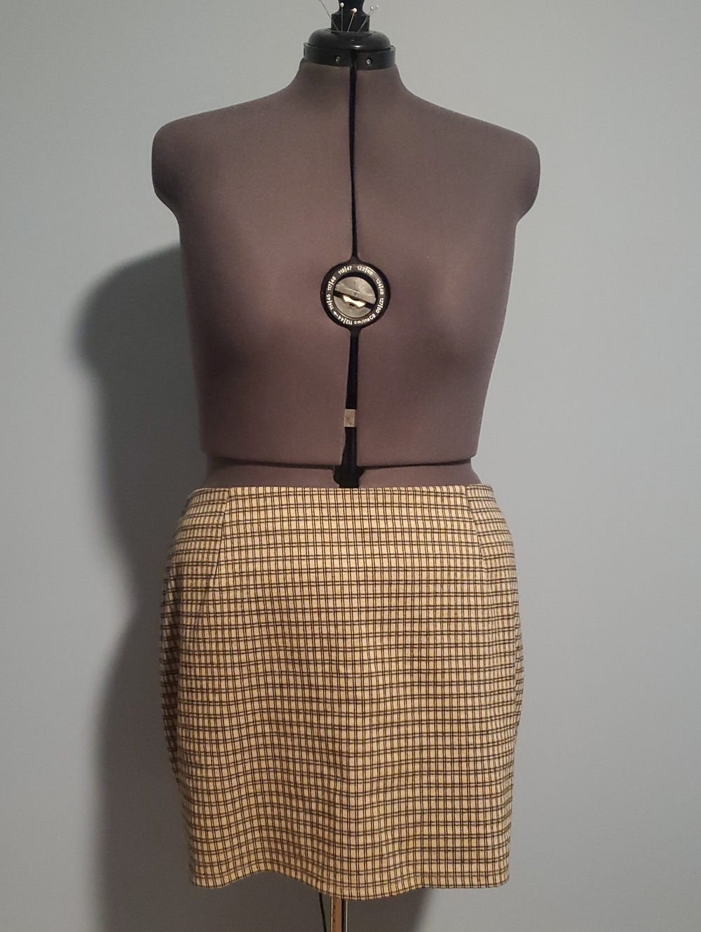 Beige Check Reformation Suzie Skirt Es 18